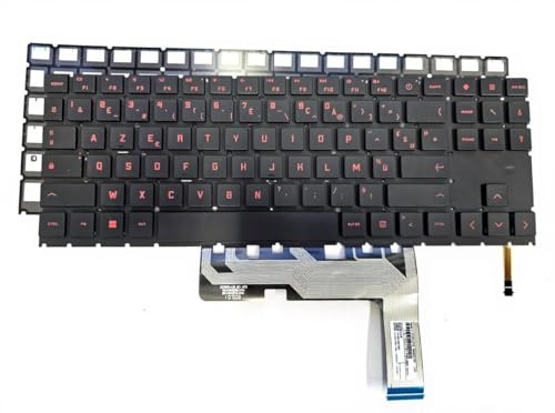 Clavier FRANÇAIS AZERTY pour PC Portable HP OMEN 15-en / 15Z-en / 15-EN0010CA / 15-EK / 16-B / 16-C + rétro Rouge