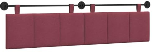vidaXL Hängendes Kopfteil Weinrot Stoff, Wanddeko fürs Schlafzimmer: modernes hängendes Kopfteil, gepolsterte platzsparende Platte, verstellbares minimalistisches Design