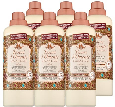 Tesori d'Oriente Weichspüler Byzantium | Schwarze Rose & Labdanum | 6 × 760 ml