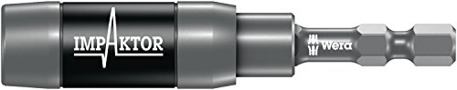 Wera 897/4 IMP R SB Impaktor TriTorsion Bit Holder with retaning ring and ring magnet, 1/4 Hex Drive x 75 mm, 05073990001