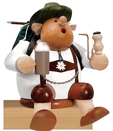 KWO Olbernhau 21600 Räuchermännchen Kantenhocker Wanderer, 17 cm
