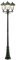 Konstsmide Parma 7227-600 Standleuchte / B: 60cm T: 60cm H: 218cm / 3x75W / IP43 / lackiertes Aluminium / grün