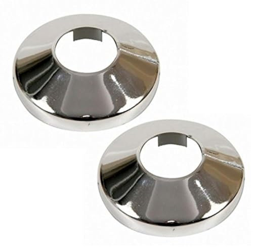 PLUMBING4HOME 2x Pieces Chromed PVC Plastic Radiator Pipe Cover Collar Rose 20mm Diameter