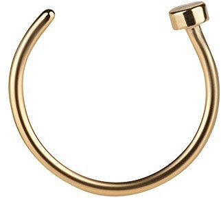 Taffstyle Nasenpiercing Nasenring Fake Hoop Ring Piercing Bauch Septum Tragus Helix Nase Lippe Ohr Clip On Ear Cuff Ohrringe Gold 1,0mm x 10mm