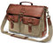 DRAKENSBERG Umhängetasche 'Milo' - Laptop- und Akten-Tasche für Herren im Vintagelook, nachhaltig handgemacht, Canvas, Leder, 15L, Khaki, DR00101