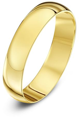 Theia 9ct Rose Gold Heavy D Shape Polished 5-6mm Wedding Ring