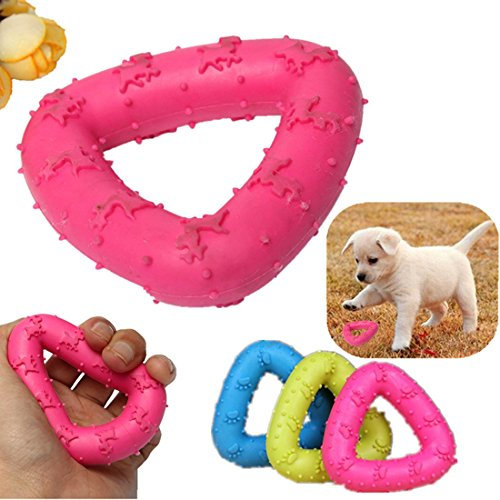 En caoutchouc pour chien chat Triangle chiot Jouer Funny Jouet à mâcher simple Couleur aléatoire tranining non toxique pour chien