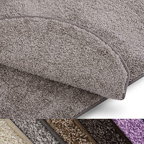 casa pura Teppich Läufer Uni Silbergrau | Qualitätsprodukt aus Deutschland | GUT Siegel | kombinierbar mit Stufenmatten | viele Größen (240 x 150cm)