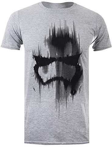 Star Wars Men's Trooper Mask T Shirt, Grey (Grey Marl), S UK