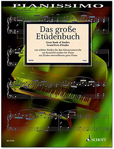Das große Etüdenbuch - 100 schöne Etüden für den Klavierunterricht - von Bertini, Burgmüller, Czerny, Duvernoy, Gurlitt, Heller - Notenbuch mit Notenklammer - 9783795745448