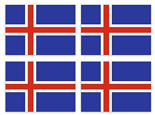 Kiwistar Aufkleber 4,5 x 3,2 cm Island - Land Staat Autoaufkleber Flagge Länder Wappen Fahne Sticker Kennzeichen - Auto - Fahrrad - LKW