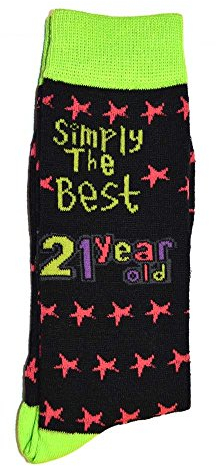 SHATCHI Simply The Best 21 Year Old Gift Novelty Socks for 21st Birthday Keepsake Gift Unisex For Her Him