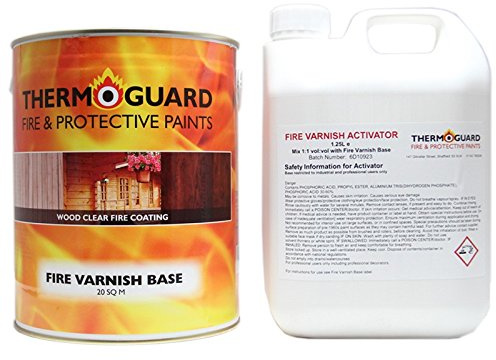 Thermoguard Fire Retardant Varnish Basecoat 20m² Pack | for Internal & External Use on Wood & Timber