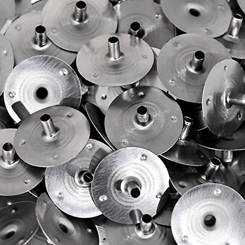 NKlaus 50 DOCHTFUß Ø 2,5mm Teelichtdocht Metallfüß Kerze Kerzendocht Standplättchen Kerzenwachs für Glasfaserdocht Baumwolldocht bis 2,5mm H: 6,4mm 4165