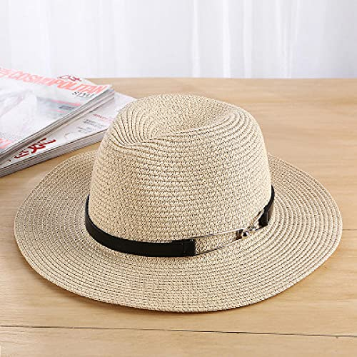 Sonnenhut Strohhut Hut Damen Sonnenhut Hüte Für Frauen Männer Unisex Straw Beach Panama Hut Eimer Hut-Beige