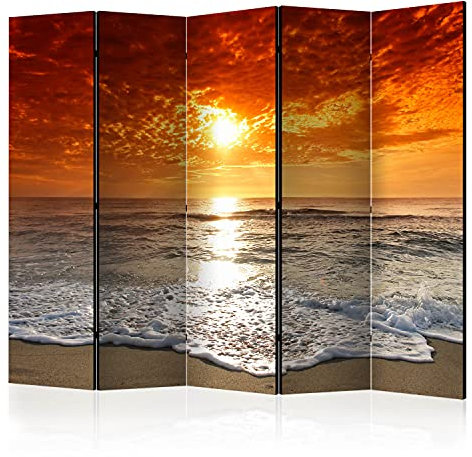 murando Raumteiler Foto Paravent Landschaft 225x172 cm beidseitig auf Vlies-Leinwand Bedruckt Trennwand Spanische Wand Sichtschutz Raumtrenner Design Meer Strand Sommer Sonne c-C-0266-z-c