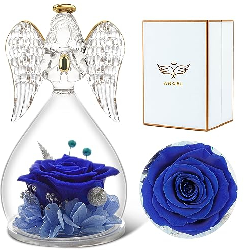 Sunia Ewige Rose Engel Geschenke für Frauen, Engel Figur Geschenke für Mama, Geburtstagsgeschenk für Frauen, Mutter Oma Geschenk, Schutzengel Rose Geschenke zum Muttertag Weihnachten Valentinstag