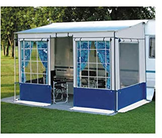 Reimo Tent Technology Markisenzelt Villa Store für Markise Länge: 5/5,5 / 6m Anbauhöhe: 225-245cm Front- und Seitenteile Komplettset (Länge: 5m)