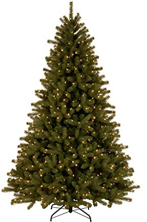 Trimming Shop 6ft Pre-Lit Artificial Christmas Tree Alaskan Pine Tips with Metal Stand LED Lights for Home/Office, Holiday, Indoor & Outdoor Decoration, Green with Warm White