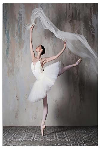 Schwarz-weiße Ballerina-Tänzerin, Wandkunst, Frau, tanzende Dekoration, Poster, Ballett-Drucke, Leinwand-Kunstbilder für Mädchenzimmer, Frauenzimmer, Klassenzimmer, Dekoration, elegantes Geschenk für