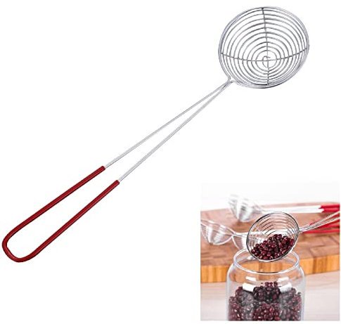 Abtropfschaufel, Edelstahl-Sieb, Schaumlöffel, Boba-Perlenschaufel, Sieb, Suppenkelle, antihaftbeschichtet, Netz, Skimmer, Löffel mit Griff für Küche, Braten von Lebensmitteln