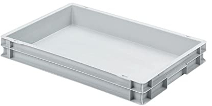 PROREGAL Eurobehälter mit geschlossenem Griff | HxBxT 7,5x40x60cm | 15 Liter | Grau | Eurobox, Transportbox, Transportbehälter, Stapelbehälter