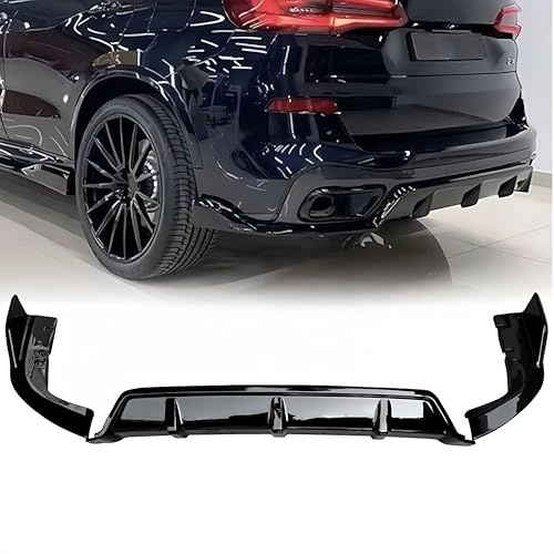 CHIESMA Heckdiffusor passend für BMW X5 G05 2019 2020 2021 2022 2023 2024 2025 M Sport Heckstoßstange Lippe Diffusor ABS lackiert glänzend schwarz