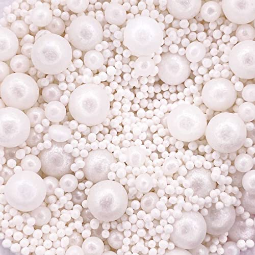 A Pinch Of - Pearls Mix - Glimmer Mother of Pearl Cake Topper Sprinkles - 30g Edible Shimmer Ball Cupcake Decorations - Weddings, Christenings & Parties