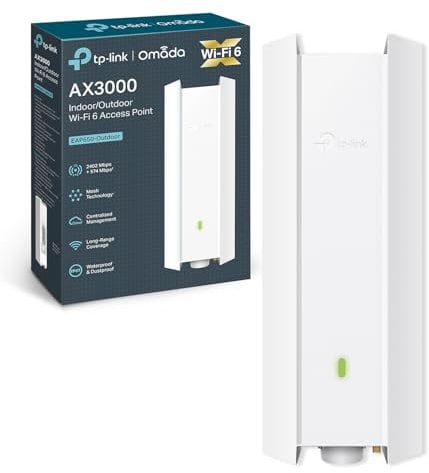 TP-Link EAP650-Outdoor WiFi 6 Access Point, AX3000 Dual Band Gigabit Wireless Access Points, Omada Mesh, PoE+ Powered, Indoor Outdoor Weatherproof, Seamless Roaming Extended Range, Cloud Management