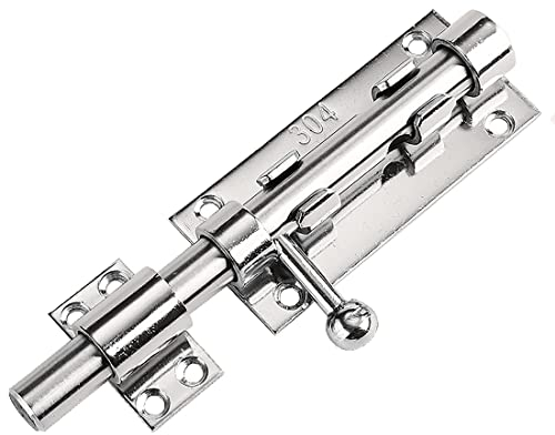 Litensh Loquet de Porte Serrure Porte Verrou Loquet Porte Garage Loquet de Verrou Boulon à Glissière Loquet de Portail en Acie inoxydable 304 targette de porte exterieur 14 mm de diamètre, 160mm