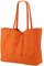 SH Leder ® Damen Echt Rindleder Shopper in Querformat mit Innentasche in vielen Farben Schultertasche Henkeltasche 30x37cm Maja G514 (Orange)
