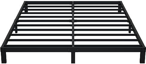 Upcanso 17,8 cm großes Kingsize-Bettgestell, kein Boxspringbett nötig, niedriges Profil, Metallplattform, Kingsize-Bettgestell, robuste Unterstützung, Bettgestell, King-Size-Bett, einfache Montage