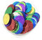 CONVOW 200 Stück 30 mm Bunte große Pailletten mit 1 seitlichen Löchern, PVC, rund, lose Pailletten, Nähen, Basteln, DIY, Scrapbooking, Anhänger