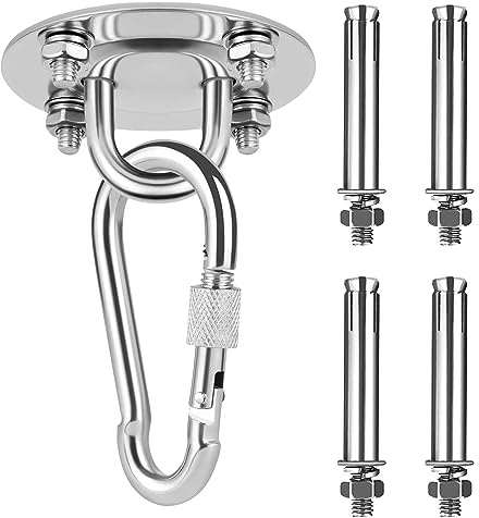 Crochet de Plafond en Acier Inoxydable,Lourds Crochet De Crochet de Fixation Murale pour Hamac Suspendu,Yoga,Chaise Accrochante et Sac de Boxe,capacité de charge jusqu'à 450 kg (Professionnel)