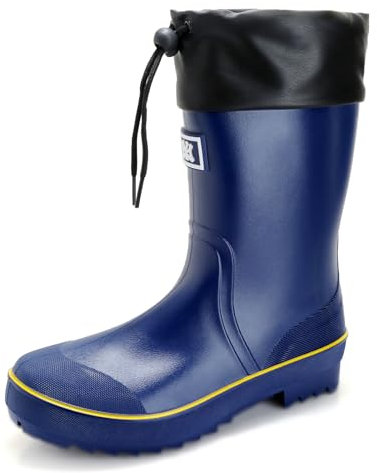 Jesindr Stivali Gomma Uomo, Pioggia Antiscivolo Adulto Antinfortunistica Stivali, Leggere Comodeda Esterno Scarpe da Giardino, Blu Giallo, 40 EU