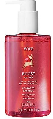 YOPE Shampoo | Empfindliche Kopfhaut | Ausgleichend | Regenerierend | Natürlich | Boost 300ml