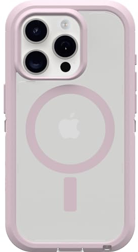 OtterBox iPhone 15 Pro (Only) Defender Series XT Clear Case - MOUNTAIN FROST (Clear), screenless, rugged, snaps to MagSafe, lanyard attachment