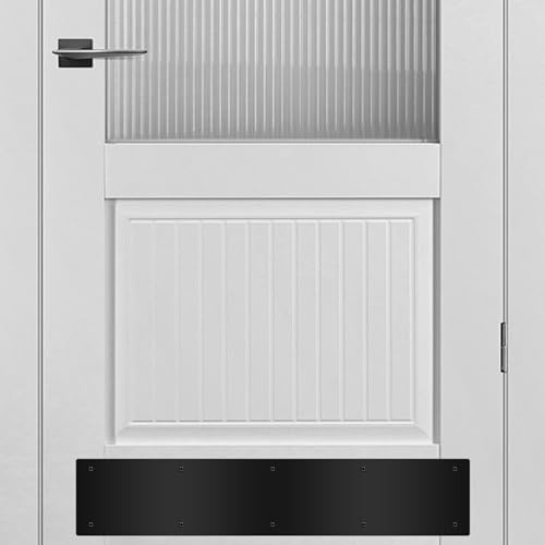 Bikykose 2pcs 30×6Inch Aluminum Door Kick Plates for Exterior Doors – Decorative Protection to Prevent Damage from Kicking – Stylish and Durable Door Kick Plate(Black)