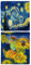 GFM® Seide Mix Square Reversible Malerei Basierte Sommer Schal (SQVSLK), Van Gogh Sternennacht Sonnenblumen, L