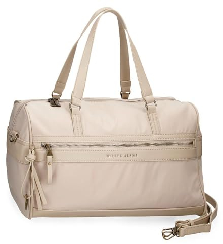 Pepe jeans Joumma Bags Morgan Casual Tagesrucksack, Reisetaschen, beige und schwarz, Kunstleder für Damen, beige, Talla única, reisetack