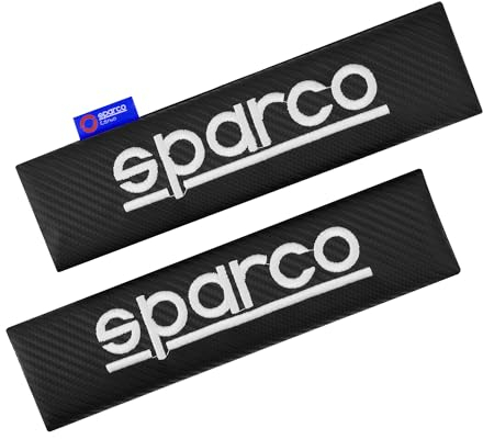 SPARCO Gurtschoner Gurtpolster Sicherheitsgurt Gurtschutz Karbon Schwarz 2x