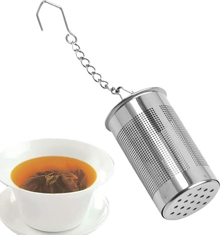 1/2 Stück Loses Sieb – Edelstahl feinmaschiger Filter, aromatischer Eistee-Zubereiter | 2 Teelöffel, Blätterhalter, Filtrationswerkzeug, Gewürz-Blumen-Brau-Infuser, Rooibos-Aroma-Extraktor für Küche