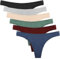 DRESHOW Donna 6 Pezzi Cotton Stretch Thongs Mutandine Femminile Semplice e Confortevole Colori Varie Lary
