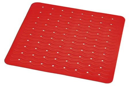 Duschmatte Duscheinlage rutschfest Quadratisch - Sicherheitseinlage für die Dusche - 54 x 54cm Rot - Made in Germany