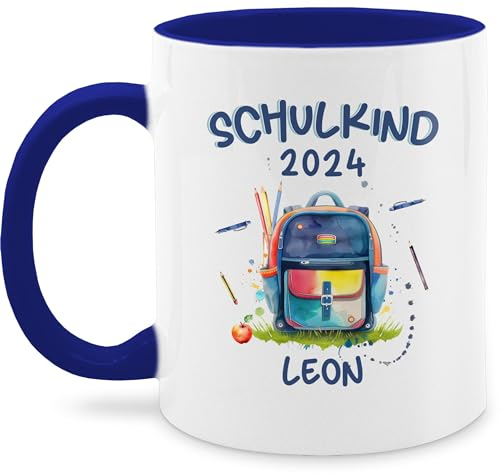 Tasse Tassen 325ml - Schulanfang - Schulkind 2025 | Einschulung 2025 | Geschenk Schulkind Junge | Geschenke Einschulung Junge - 325 ml - Dunkelblau - 2024 personalisierte einschulungsgeschenke
