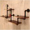 XCRFKGW Étagère Murale Industrielle Organisateur de Rangement de Tuyaux en Métal Rustique avec Étagères en Bois Étagères Flottantes de Décoration pour Salon, Chambre et Cuisine