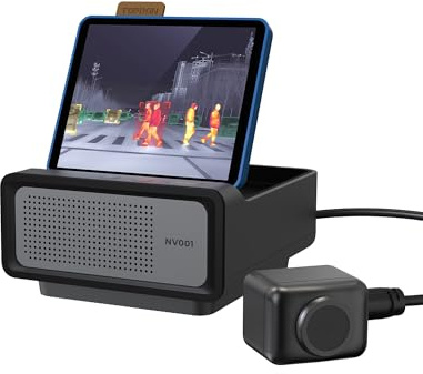 TOPDON NV001 Thermal Camera for Cars, Automotive Thermal Night Vision System with 656ft Long-Range Vision, AI Recognition of People, Vehicles, and Animals, Anti-Collision Warning, IP69K Waterproof