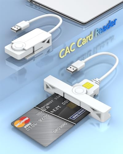 USB-CAC-Lesegerät, DOD, Militär-USB-Kartenleser, USB-A, intelligenter Niversal-Zugriff, CAC-Speicherkartenleser, kompatibel mit Windows, Mac OS und Linux