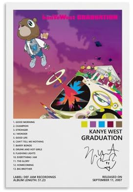 Piesa Kanye West Poster, Abschlussalbum, Cover Poster für Schlafzimmer, ästhetische Leinwandkunst, Wanddekoration, 30 x 45 cm, ungerahmt, 2