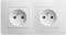 DEBFLEX - Caly - Prise Électrique 2P+T Double/2 postes Horizontaux - Prise Murale 16A avec Terre - Plastique - Installation Encastrée - Blanche - 156 x 85 x 39 mm